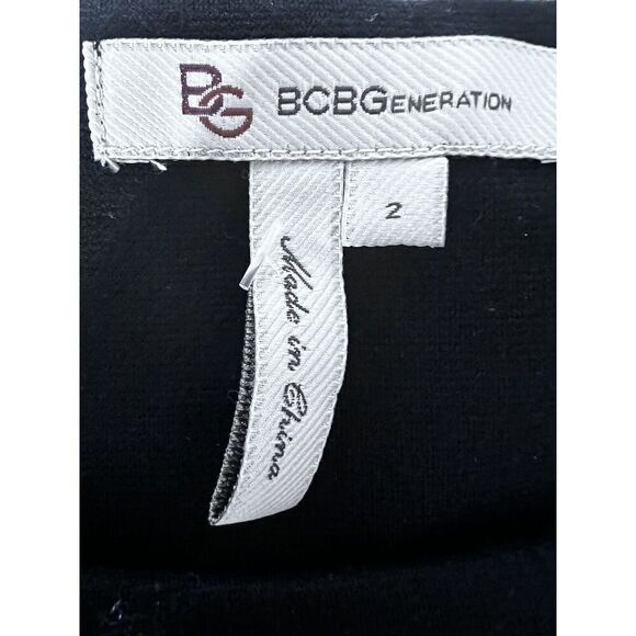 BCBG Cocktail Dress Size 2 Black Sheer Cutout Panel Midi Party A Line Sleeveless - Picture 13 of 13